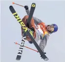  ?? KIN CHEUNG/ASSOCIATED PRESS ?? Nick Goepper of the United States jumps during the men’s slopestyle final in Pyeongchan­g, South Korea, on Sunday.