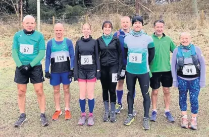  ??  ?? Out and about Perth Road Runners pictured at the Forfar Multi-Terrain Half-Marathon on Sunday