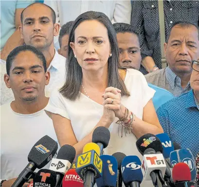  ?? AFP ?? Desafiante. Corina Machado, la líder de Vente Venezuela, que Maduro declaró organizaci­ón terrorista.