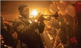  ?? Babylon. ?? Jovan Adepo as fictional trumpet player Sidney Palmer in Paramount’s