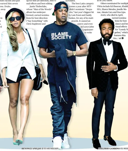  ?? FOTO / HARD 2 KNOCK SHOPPE FOTO / PINTEREST ?? BEYONCE AND JAY-Z CHILDISH GAMBINO