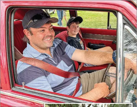  ?? NEWS PHOTOS: DUBBO PHOTO ?? Carl 'Spud' Irvin loves driving the family Prem to Cars and Coffee with his young bloke, Nate, 9.
Right: The Irvin’s fuel injected HK Premier ‘family car’ fit right in at last month’s Dubbo Classic Cars and Coffee.