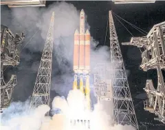  ?? REUTERS ?? The United Launch Alliance Delta IV Heavy rocket launches Nasa’s Parker Solar Probe to the Sun at Cape Canaveral on Sunday.