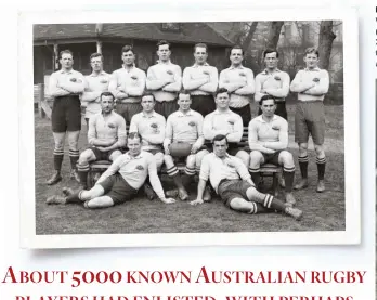  ??  ?? Lieutenant William ‘Billy’ Watson MC and bar DCM (below), captain of the AIF First XV (left). He also played eight tests for Australia (1912–1920), and represente­d NSW 22 times.