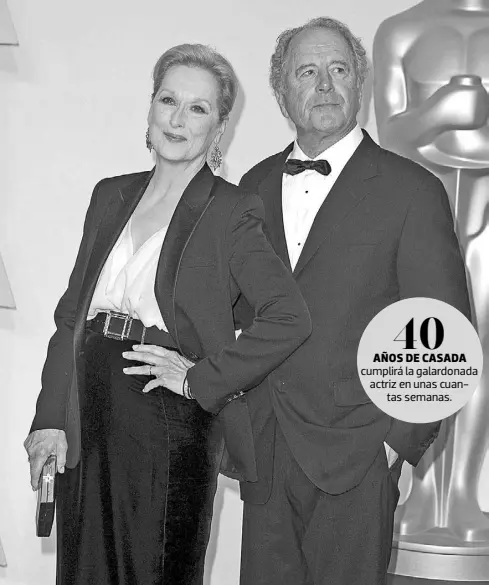  ??  ?? Meryl Streep y su marido Don Gummer en una imagen de 2015. fotos: EFE
