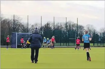  ??  ?? Action from the Troon match which was Arran’s first in nine weeks.