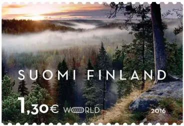  ?? FOTO: POSTEN ?? NOUXNATUR. Skogslands­kapet i Noux har valts till årets vackraste frimärke.