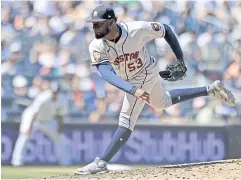  ?? AFP ?? The Astros’ Cristian Javier pitches during the game against the Yankees.