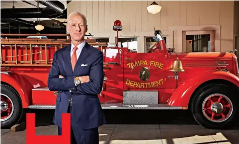  ?? Little Engine That Could ?? Bowen, Hanes president and CIO
Jay Bowen at Tampa’s Firefighte­rs’ Museum. More than 3,500 first responders are counting on him.