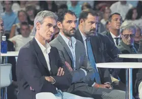  ?? FOTO: ACB PHOTO ?? Antonio Martín (presidente de ACB) y Jorge Garbajosa (presidente FEB)