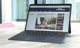  ??  ?? Microsoft’s Surface Pro X is a cutting-edge Windows 10 tablet, but lack of developer support will be a problem for a while. Photograph: Samuel Gibbs/The Guardian