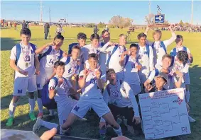  ?? COURTESY OF ST. MICHAEL’S HIGH SCHOOL ?? St. Michael’s boys soccer team won its first state championsh­ip last fall.