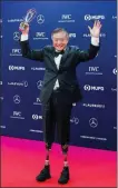  ?? ZHENG HUANSONG / XINHUA ?? Mountainee­r Xia Boyu wins Sporting Moment of the Year at the Laureus World Sports Awards in Salle des Etoiles, Monaco, on Monday.