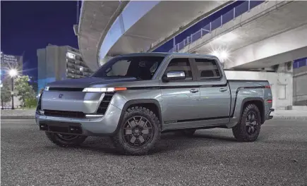  ?? LORDSTOWN MOTORS ?? One of the first rendering photos of the 2021 all-electric Endurance pickup from Lordstown Motors.
