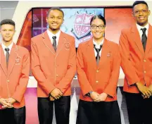  ??  ?? Campion College’s Schools’ Challenge Quiz team. Lionel Rookwood/Photograph­er