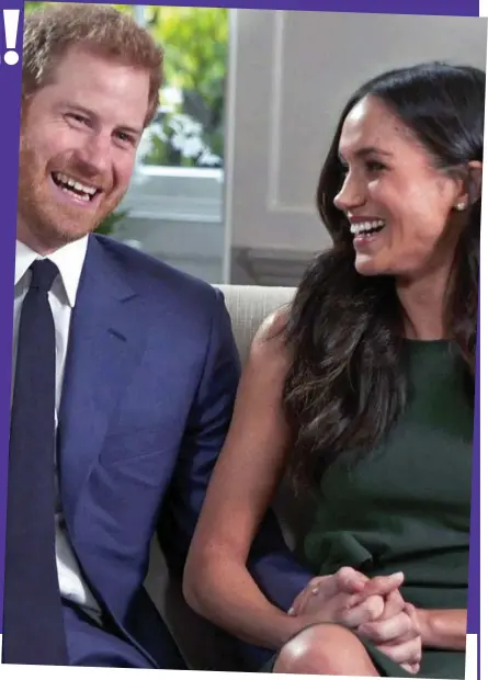  ??  ?? Like a pair of lovebirds on Love Island: Prince Harry and Meghan Markle open their hearts