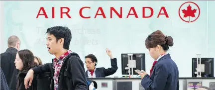  ?? DARREN CALABRESE/NATIONAL POST FILES ?? Air Canada reported an adjusted profit of $821 million or $2.93 per share in the third quarter, up 12 per cent from a year ago. Shares rose 7.45 per cent Monday to $12.83.