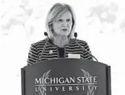  ?? EMILY ROSE BENNETT/THE GRAND RAPIDS PRESS 2015 ?? Michigan State announced the resignatio­n of Provost June Youatt in the wake of the Larry Nassar scandal.