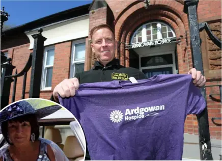  ?? ?? Dedicated Liam Martin is running half marathon in memory of his to raise cash for Ardgowan Hospice. Picture: George Munro