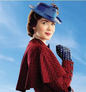  ?? DISNEY ?? Mary Poppins Returns is a new adventure with the practicall­y perfect nanny, played by Emily Blunt. The movie, out Dec. 19, is one of many December releases sure to draw audiences to cinemas this holiday season.