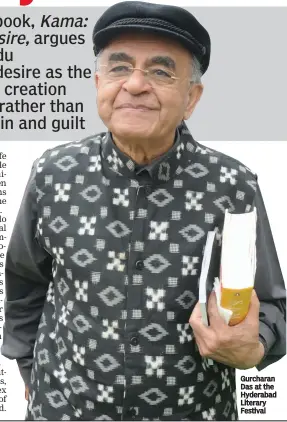  ??  ?? Gurcharan Das at the Hyderabad Literary Festival