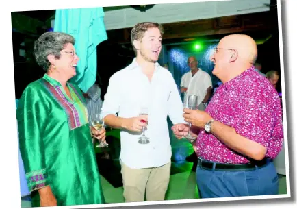  ?? PHOTOS BY ASHLEY ANGUIN ?? From left: Catherine Handa; Abraham Issa, chief operations officer, Couples Resorts; and Tarun Handa at the 21st anniversar­y celebratio­n of Couples Negril.