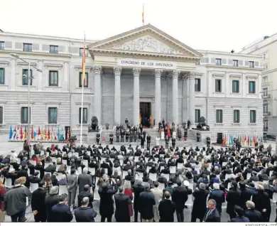  ?? KIKO HUESCA / EFE ?? Vista del Congreso durante el acto institucio­nal de celebració­n del Día de la Constituci­ón.