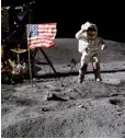  ??  ?? SPACE ACE: John Young salutes the American flag in 1972 at the Descartes landing site during the first Apollo 16 lunar excursion