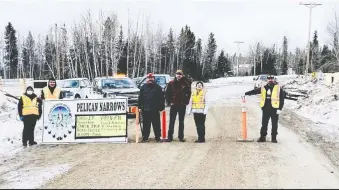  ?? FACEBOOK PHOTO ?? Road restrictio­ns are in effect to protect Peter Ballantyne Cree Nation communitie­s including Pelican Narrows during the COVID-19 pandemic. “Everybody is staying at home and they’re not going anywhere unless it’s absolutely essential,” says Chief Peter Beatty.