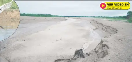  ??  ?? La embocadura del canal paraguayo está taponada con sedimentos. Tareas de limpieza aún no comenzaron en el sector.