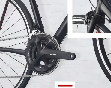  ??  ?? LEFT
105 chainset, not Cannondale’s Si model as per pricier variants