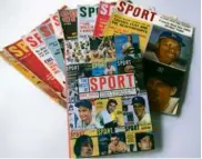  ?? TANNER PEARSON FOR THE GLOBE ?? Bob Ryan’s collection of Sport magazines stretches from 1954 to the 1990s.