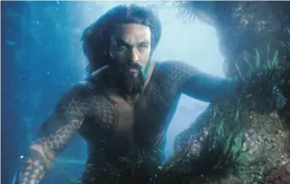  ??  ?? Jason Momoa joins the superhero lineup as Aquaman in Justice League.