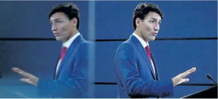  ?? SEAN KILPATRICK/THE CANADIAN PRESS ?? Prime Minister Justin Trudeau holds a press conference at the National Press Theatre in Ottawa on Tuesday.