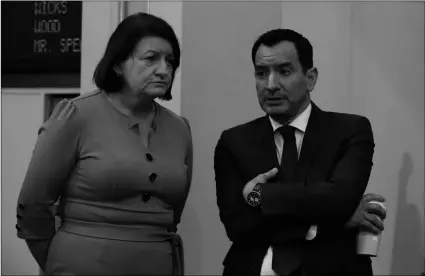  ?? AP Photo/Rich Pedroncell­i ?? In this Feb. 19 file photo, Senate President Pro Tem Toni Atkins, of San Diego (left) and Assembly Speaker Anthony Rendon, of Lakewood, at the Capitol in Sacramento, Calif.