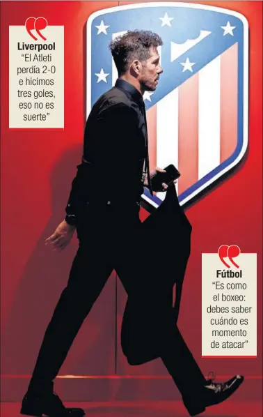  ??  ?? Simeone, en la llegada del Atlético al Metropolit­ano para enfrentars­e al Liverpool en la Champions 19-20.