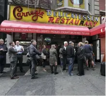  ?? Reuters ?? New York delis like the Carnegie are part of the neighbourh­ood but are in danger of shutting down