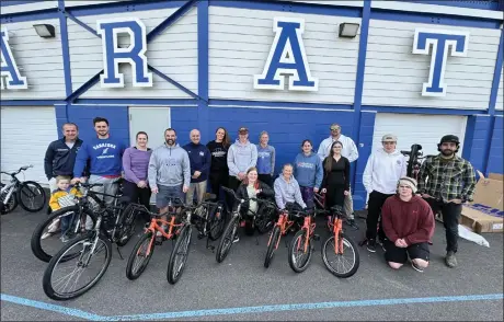  ?? SSCSD) FOR USE IN GRADES 2-5. (PHOTO PROVIDED ?? Saratoga Shredders recently announced the donation of 30bicycles and helmets to the Saratoga Springs City School District