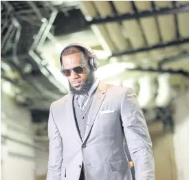  ??  ?? LeBron James arrives for a play-off game against the Pacers in Indianapol­is.