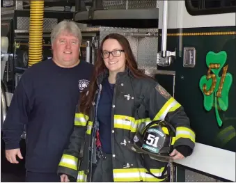  ?? BoB Keeler — MeDiAnewS groUP ?? Father and daughter Bill and Morgan reice, of new hanover township, are both limerick Fire Department members. he is a paramedic with trappe Fire company and she plans to become a paramedic.