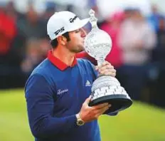  ?? Reuters ?? Spain’s Jon Rahm has moved to number eight in the world rankings following his dramatic six stroke success at Portstewar­t on Sunday.