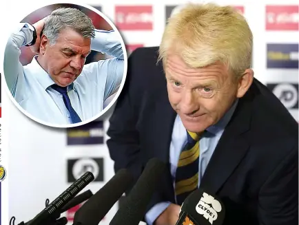  ??  ?? Cautious: Strachan insists there is no point pontificat­ing about the effect of Allardyce’s (inset) departure