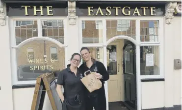  ??  ?? Owners of The Eastgate Emma Allen and Catherine Morgan with one of the packed lunches