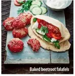  ??  ?? Baked beetroot falafels