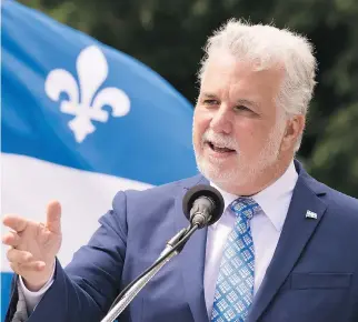  ?? JACQUES BOISSINOT/THE CANADIAN PRESS ?? Quebec Premier Philippe Couillard will address the Liberal youth convention in Lennoxvill­e on Sunday, where he’ll face calls to fix a school system youth members say is out of date.