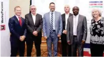  ?? - Supplied picture ?? ALL SMILES: The panel discussion outlined some of the recent initiative­s introduced by the Oman government to enable growth in the minerals and metals sector.