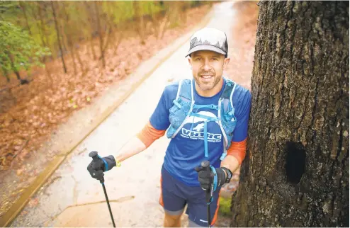  ?? STEPHEN M. KATZ/STAFF ?? John Waite, of Newport News, is embarking on a 550-mile trek on the Appalachia­n Trail over a two-week period, or 40 miles a day, beginning Saturday.