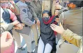  ?? HT PHOTO ?? AAP MLA Atishi had been detained by police while trying to protest against alleged misappropr­iation of funds by the MCDS, from outside L-G’S house in December last year.