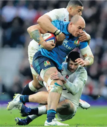  ??  ?? SHOULDERS A HEAVY LOAD: Sergio Parisse’s skill and status makes him a talismanic figure for his country.