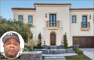  ?? COMPOSITE BY SANDRA BARRERA — STAFF; INSET: MICHAEL LOCCISANO/GETTY IMAGES; HOUSE: JOEL DANTO — DANTO PHOTOGRAPH­Y ?? Rapper and former host of MTV's “Pimp My Ride” Xzibit has put his Porter Ranch home on the market for $3.85million.